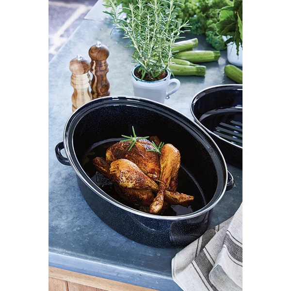 Cocotte roaster 38 cm acier émaillé Baumalu - Image 2