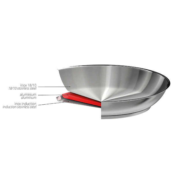 Poêle tout inox Strate sans manche 30 cm Cristel - Image 3