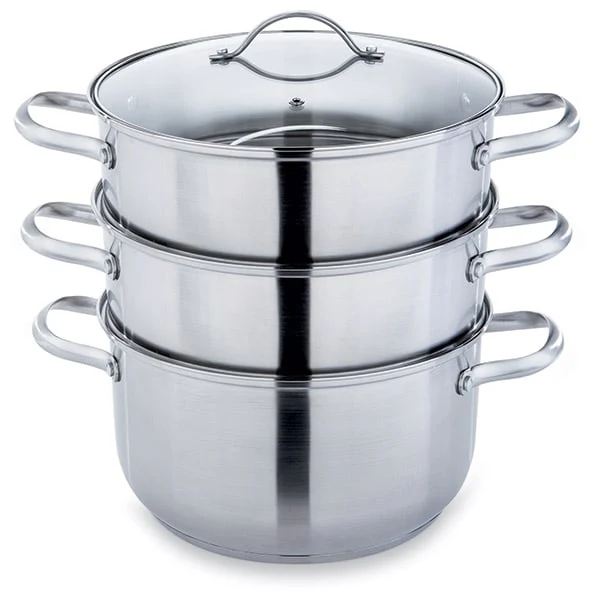 Lot cuiseur vapeur inox 26 cm 2 paniers Mathon