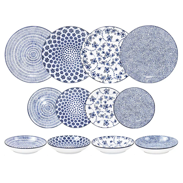 Service d'assiettes Armonia Bleu 12 pièces Ibili