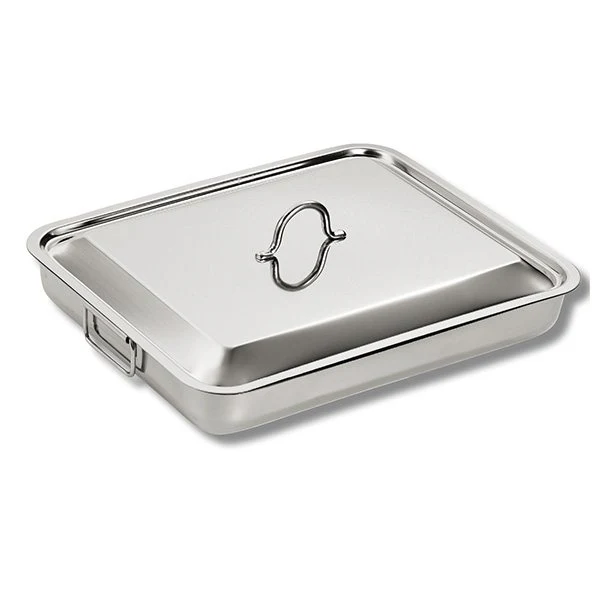 Plat à four en inox avec couvercle 35 x 27 cm Inoxriv - Image 2