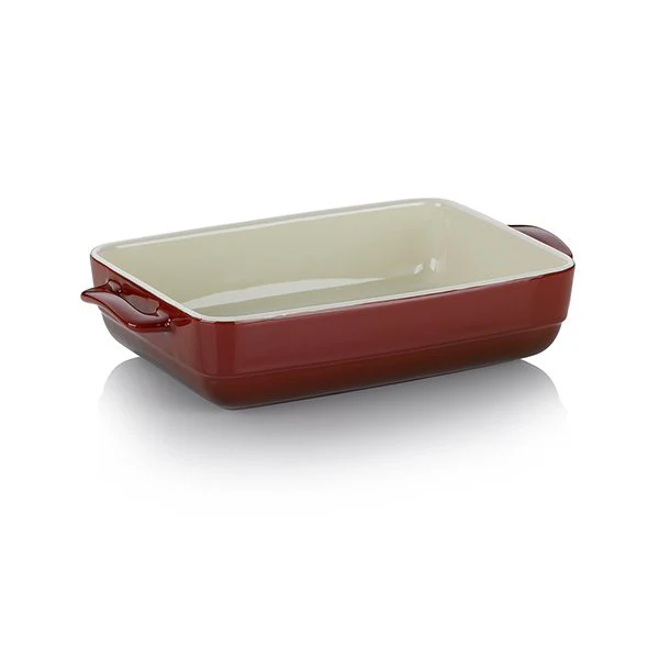 Plat à four rectangulaire en céramique 32 cm rouge Kela