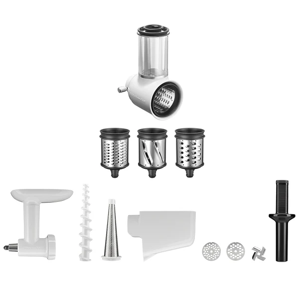 Kit 3 accessoires Passoire à fruit et légume, tranche râpe et hachoir 5KSMFPPC Kitchenaid