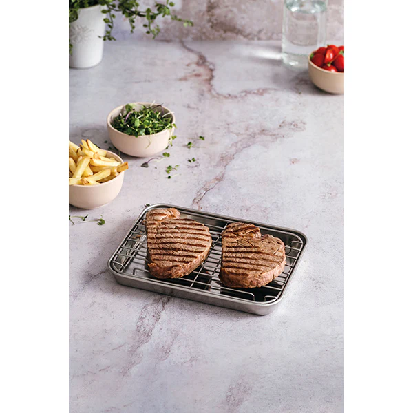 Plat à four en inox avec grille 40,5 cm Lacor - Image 3