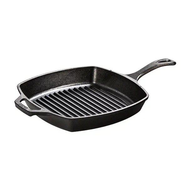 Poêle grill carrée en fonte naturelle 27 cm Lodge
