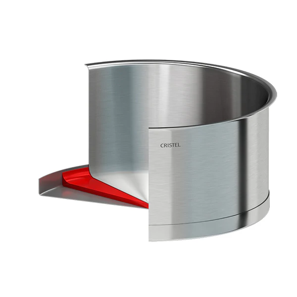 Lot 4 casseroles inox Strate 14, 16, 18 et 20 cm et manche amovible Cristel - Image 4