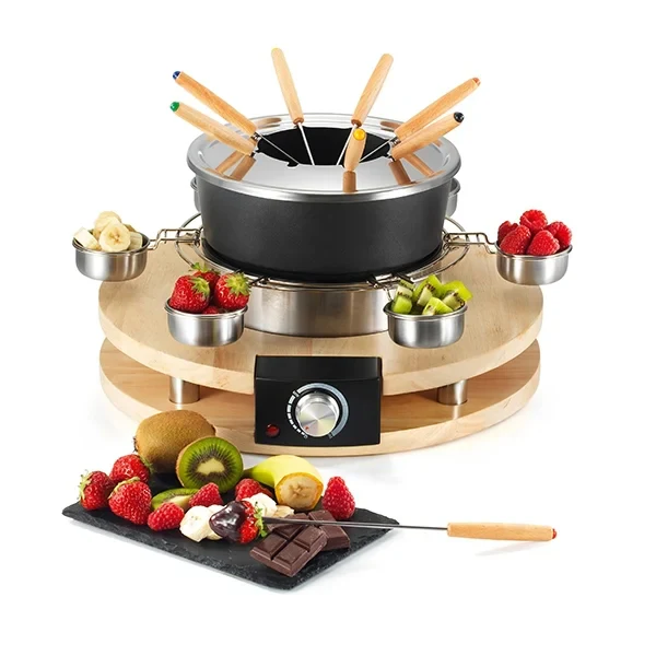Lot appareil à raclette et appareil à fondue en bois Kitchen Chef Professional - Image 4