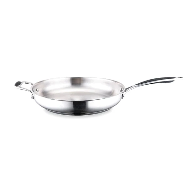 Lot poêle tout inox et couvercle verre 32 cm Excell'Inox Mathon - Image 2