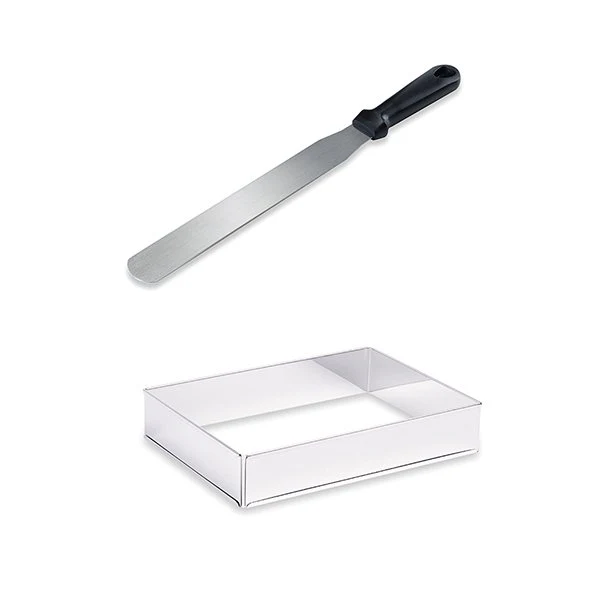 Lot rectangle à gâteau extensible et spatule à gâteaux Mathon