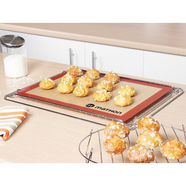 Lot tapis de cuisson et tapis de cuisson perforé silicone et fibre de verre 40 cm Mathon - Image 2