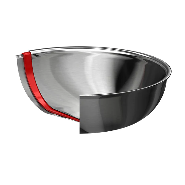 Lot wok tout inox sans manche et grille Casteline 28 cm Cristel - Image 2