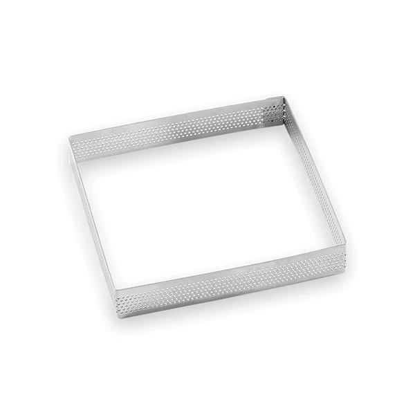 Cadre à tarte perforé en inox carré 12 cm Mathon - Image 2