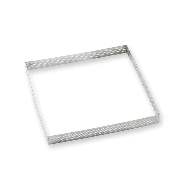 Cadre à tarte perforé en inox carré 20 cm Mathon - Image 2