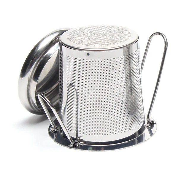 Infuseur à thé avec poignées pliables et support inox Mathon - Image 5