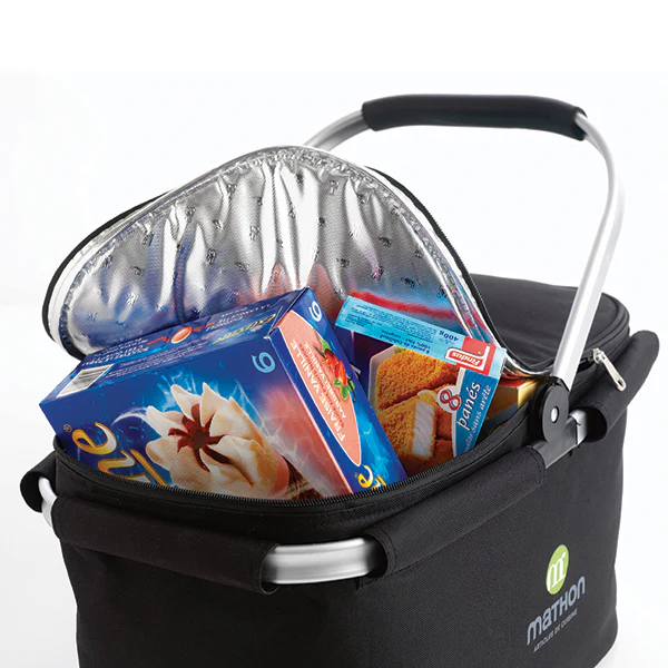 Panier isotherme noir pliable avec anse rabattable Mathon - Image 2