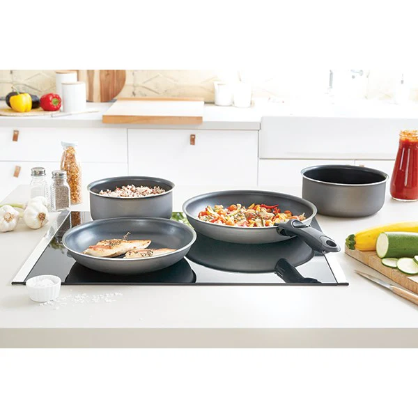 Set 2 poêles et 2 casseroles anti-adhésives Délice et manche amovible Mathon - Image 2