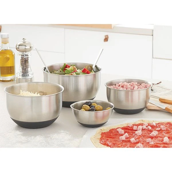 Set 4 petits bols en inox avec base silicone 10,5 à 17 cm Mathon - Image 6