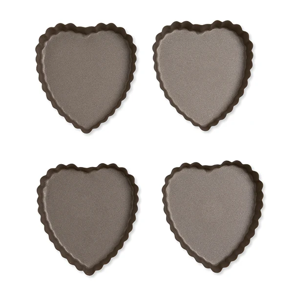 Set de 4 moules à tartelette coeur revêtement antiadhérent 11 cm Mathon - Image 2