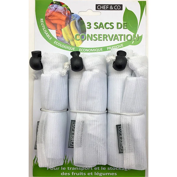 Set de 3 sacs filets de conservation - Image 4