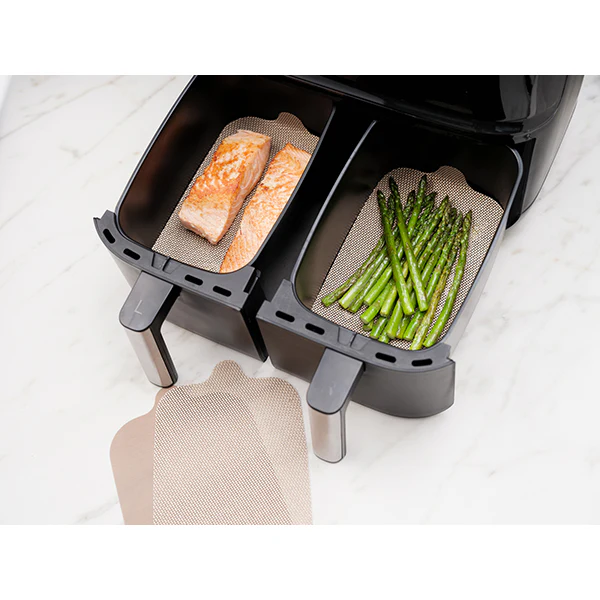 Set de feuilles de cuisson rectangulaires pour friteuses à air chaud double panier NoStik - Image 3