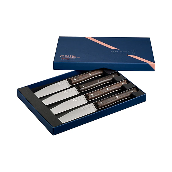 Coffret de 4 couteaux de table à lame lisse Facette frêne sombre Opinel - Image 2