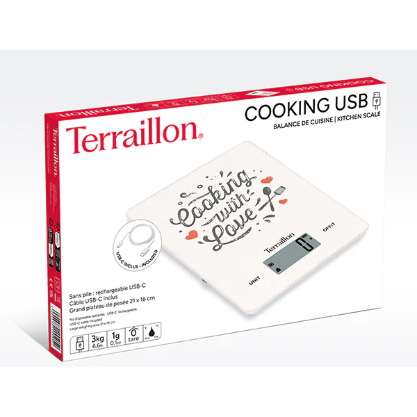 Balance de cuisine rechargeable 3 kg LCD Terraillon - Image 4