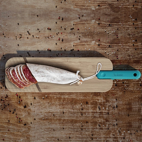 Planche à découper avec couteau à charcuterie intégré Trebonn - Image 3