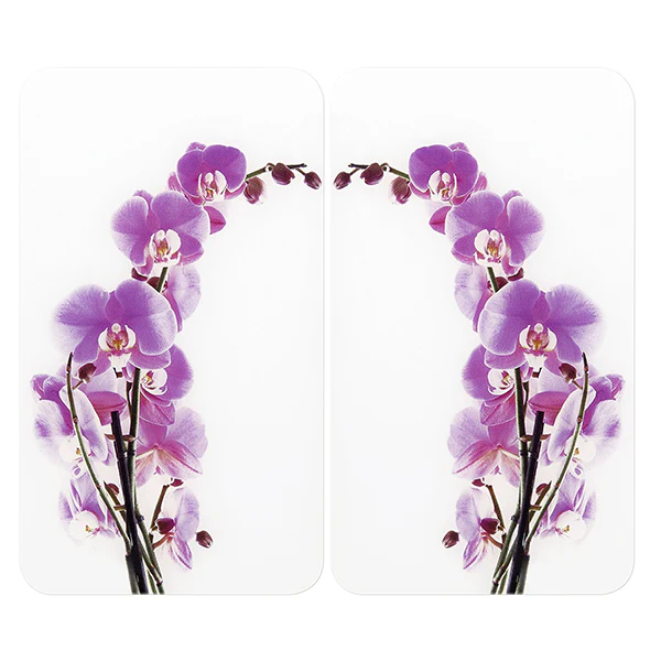 Set 2 couvre-plaques protection motifs Orchidée Wenko by Maximex