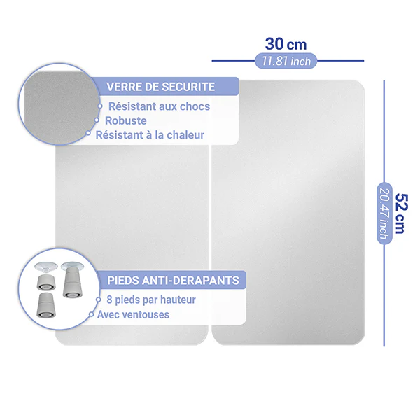 Set de 2 couvres plaques argent 30 x 52 cm Wenko by Maximex - Image 6
